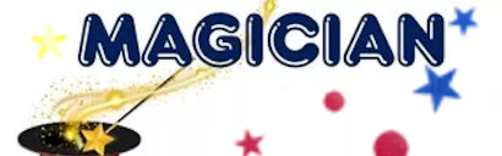 Magician with a magic wand and hat